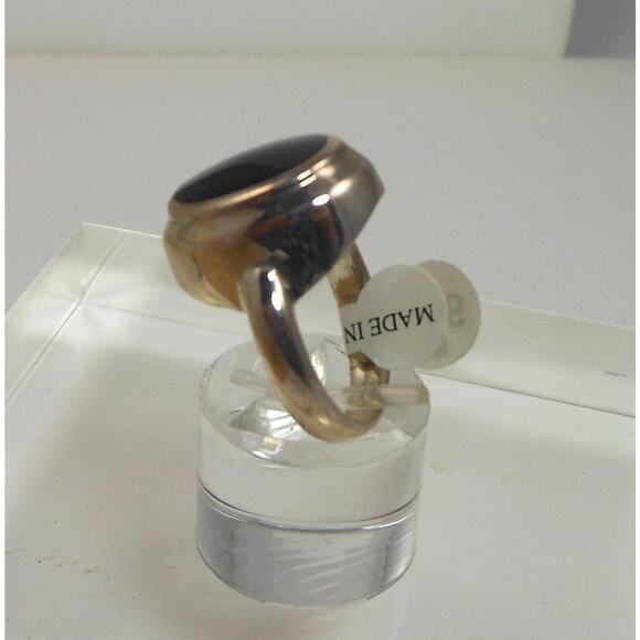 Elegant Vintage Sterling Silver Black Onyx Ring Size 6 925 Thailand NOS 6.5g - Picture 7 of 8